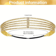 Elastic Rhinestone Headband for Women Bridal Jewelry