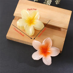 Yellow Orange Acrylic Flower Hair Claw Set Large Shark Claw