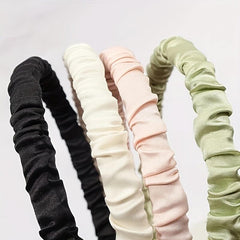 4 Sweet Silk Satin Pleated Headband Hair Hoop Hair Accessories