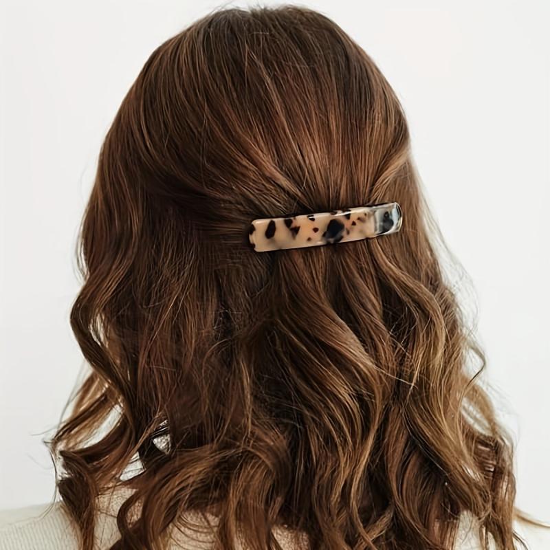 2pcs Tortoiseshell Hair Clip French Barrette Acetate Headwear