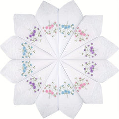 6PCS Butterfly Lace Embroidered Handkerchief Hankies Wedding Supplies
