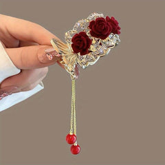 Vintage Rose Hairpin Hair Claw for Women Hair Clip Bridal Headwear