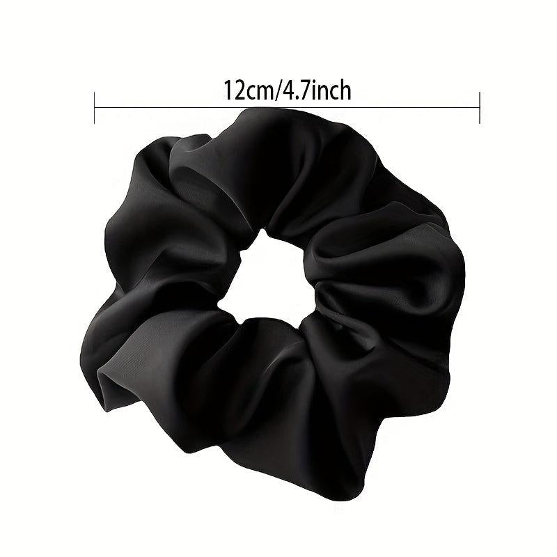 6 PCS Black Satin Hair Rope Headdress Hair Accessories for Women Girls
