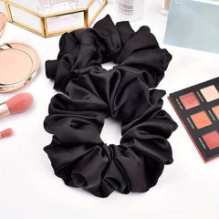 6 PCS Black Satin Hair Rope Headdress Hair Accessories for Women Girls