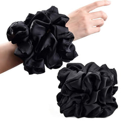 6 PCS Black Satin Hair Rope Headdress Hair Accessories for Women Girls