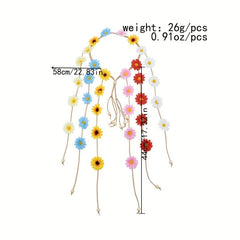 Boho Corolla Tassel Headband Colorful Chrysanthemum Hair Band
