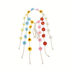 Boho Corolla Tassel Headband Colorful Chrysanthemum Hair Band