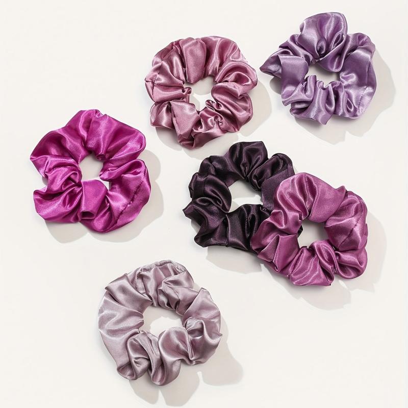 12pcs Large Satin Scrunchie Hair Tie Silky Hair Rope Female Hair Accessories
