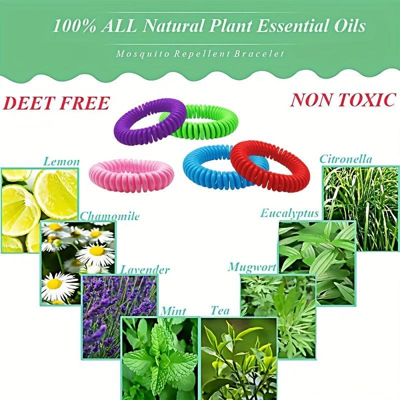 10pcs Mosquito Repellent Bracelets Insect Bug Waterproof Bands for Kids Adults