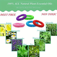 10pcs Mosquito Repellent Bracelets Insect Bug Waterproof Bands for Kids Adults