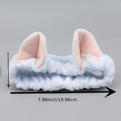 Spa Coral Fleece Headband with Animal Ears for Women