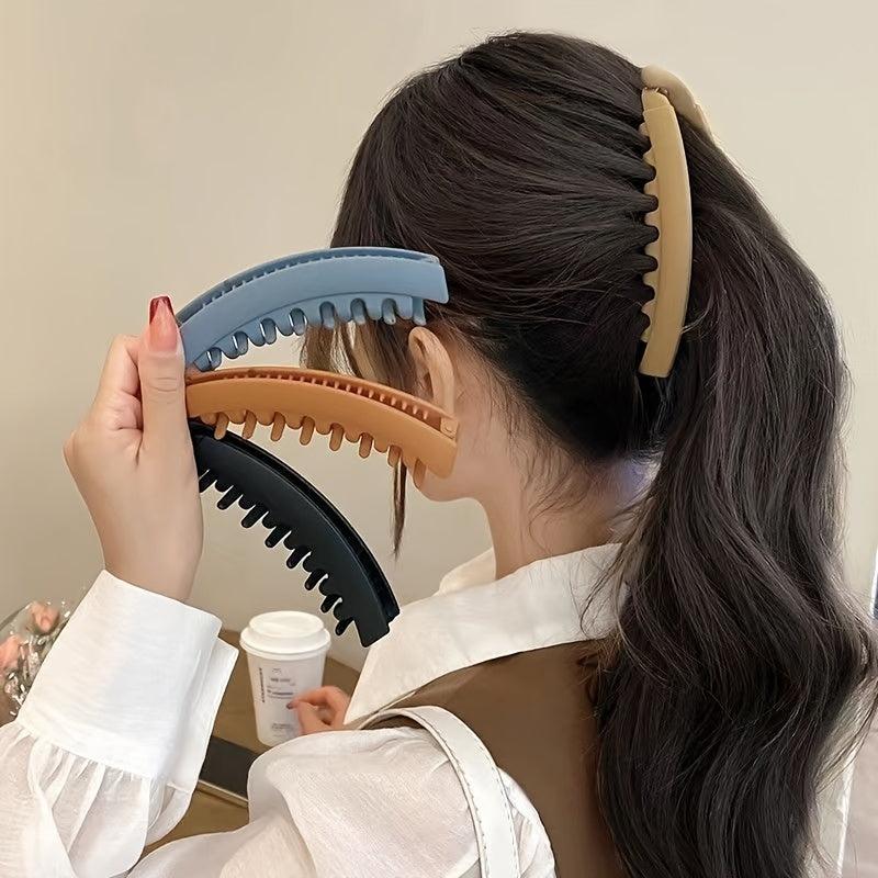 2pcs Banana Hair Clip Non Slip Hair Ponytail Clip Fine Hair Accessories