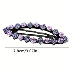Rhinestone Snap Clip Metal Hairpin for Side Hair Bang Braids