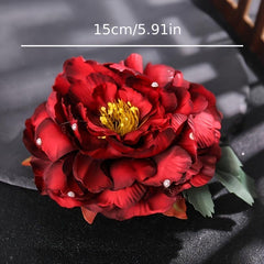 Peony Flower Hair Clips Fabric Assorted Flower Hair Accessories For Women