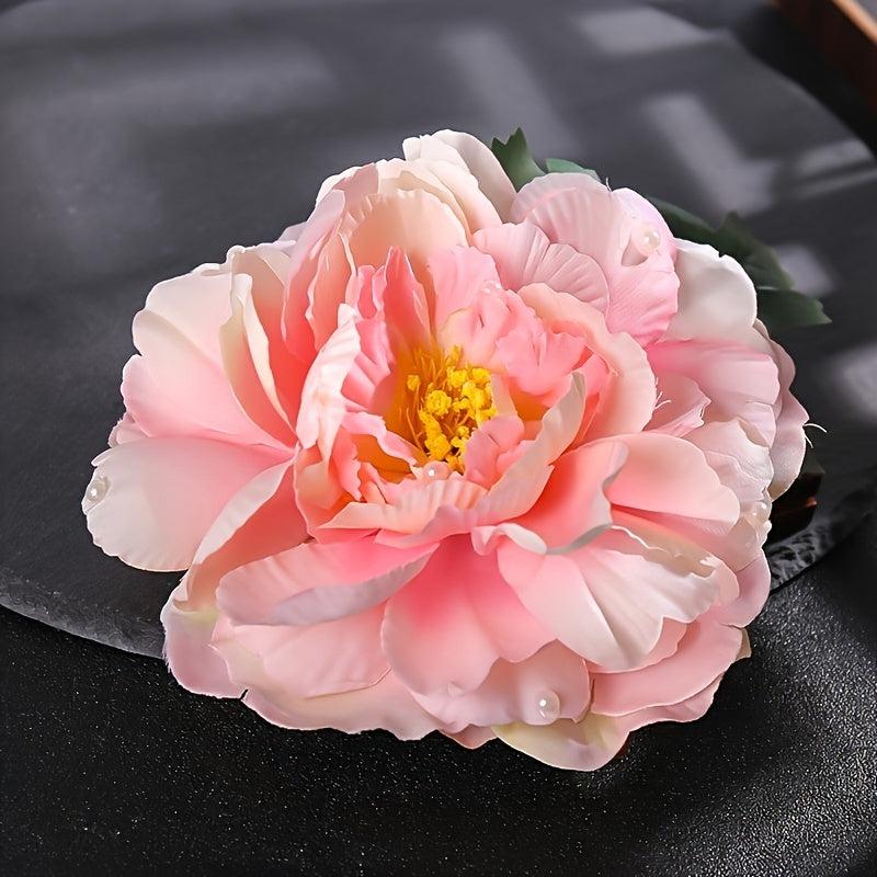 Peony Flower Hair Clips Fabric Assorted Flower Hair Accessories For Women