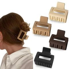 Neutral Matte Square Hair Clips Set