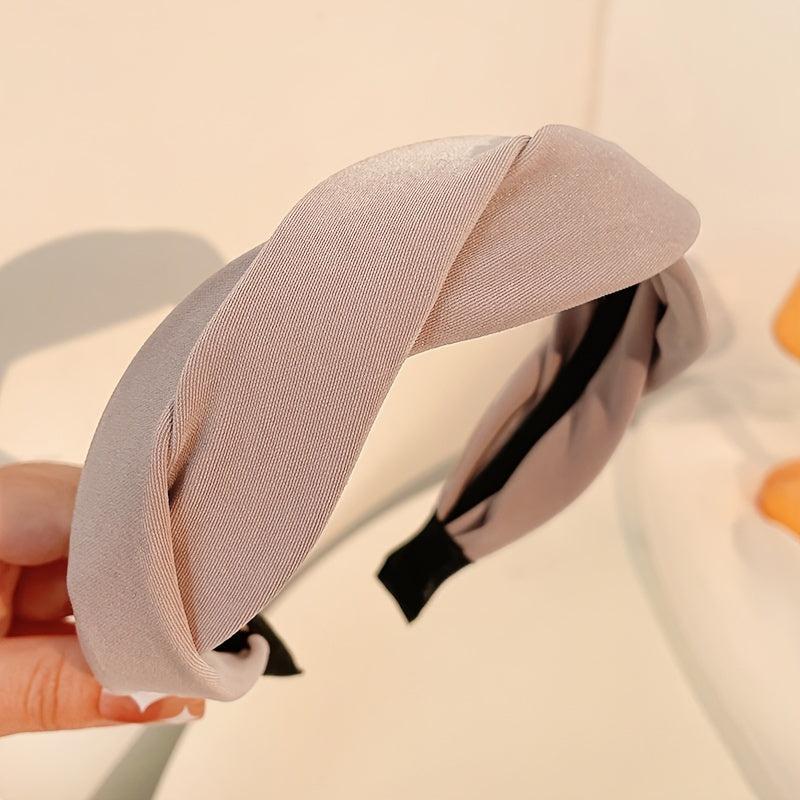 Sweet Female Hair Accessories Cloth Headband Twist Hair Hoop Solid