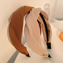 Sweet Female Hair Accessories Cloth Headband Twist Hair Hoop Solid