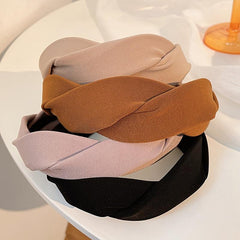 Sweet Female Hair Accessories Cloth Headband Twist Hair Hoop Solid