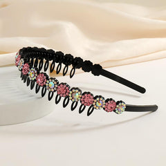 Teeth Comb Headband Crystal Beaded Hairband Non-Slip Headband