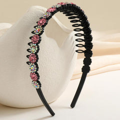 Teeth Comb Headband Crystal Beaded Hairband Non-Slip Headband