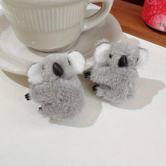 2pcs Plush Koala Cartoon Hair Clips for Women & Girls