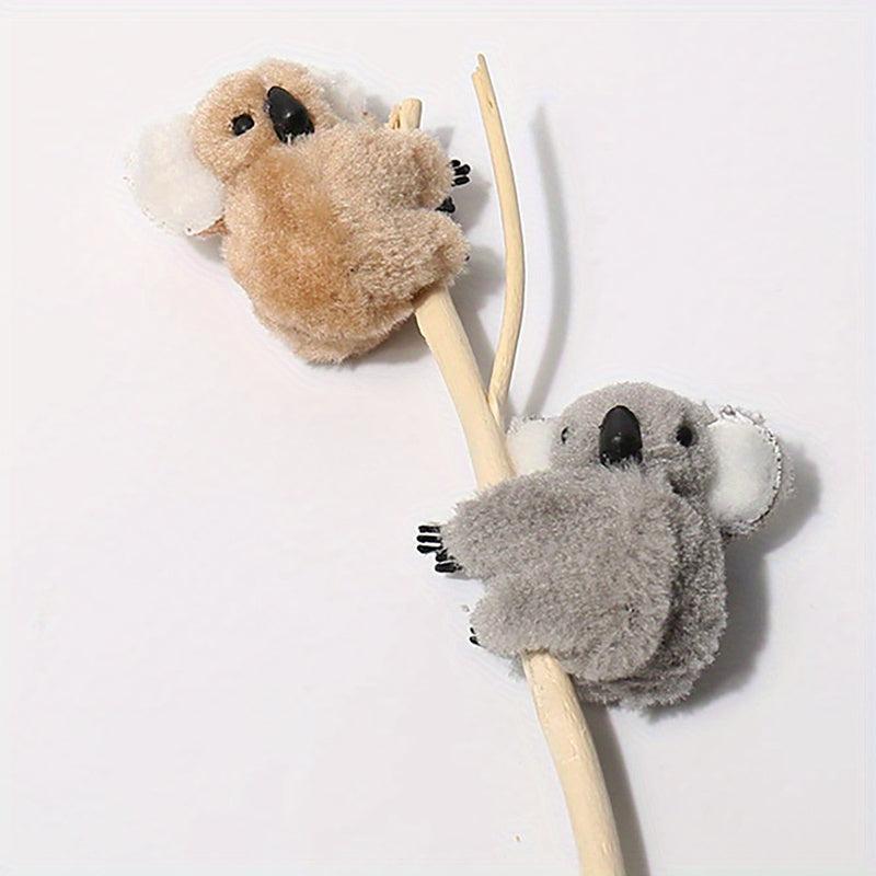 2pcs Plush Koala Cartoon Hair Clips for Women & Girls