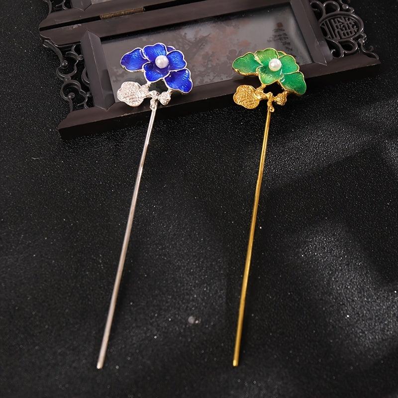 Flower Hairpin Metal Hair Pin Ancient Style Gift For Her