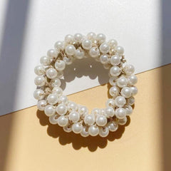 Colorful Faux Pearl Beads Hair Rope Elastic Scrunchie Ponytail Holder
