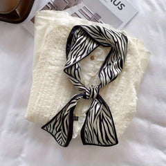 Silk Scarf Headband Thin Long Scarf Vintage Hair Scarf