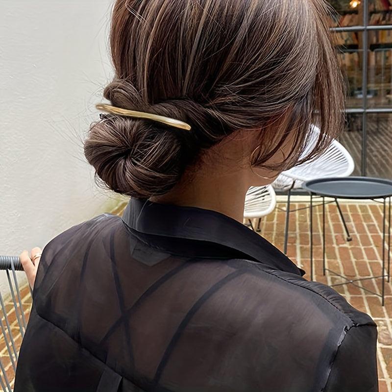 Golden Alloy Hair Clip Side Clip Retro Metal Barrette For Women