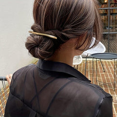 Golden Alloy Hair Clip Side Clip Retro Metal Barrette For Women