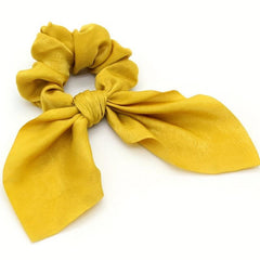Bowknot Hair Scarf Scrunchies Hair Tie Elastic Hair Scrunchy Ponytail Holder