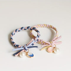 Faux Pearl Decor Hair Tie Braided Hair Ring Hair Rope High Elasticity