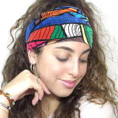 Vintage Wide Headband Boho Style Elastic Hair Band Knotted Bandana Hair Accessor