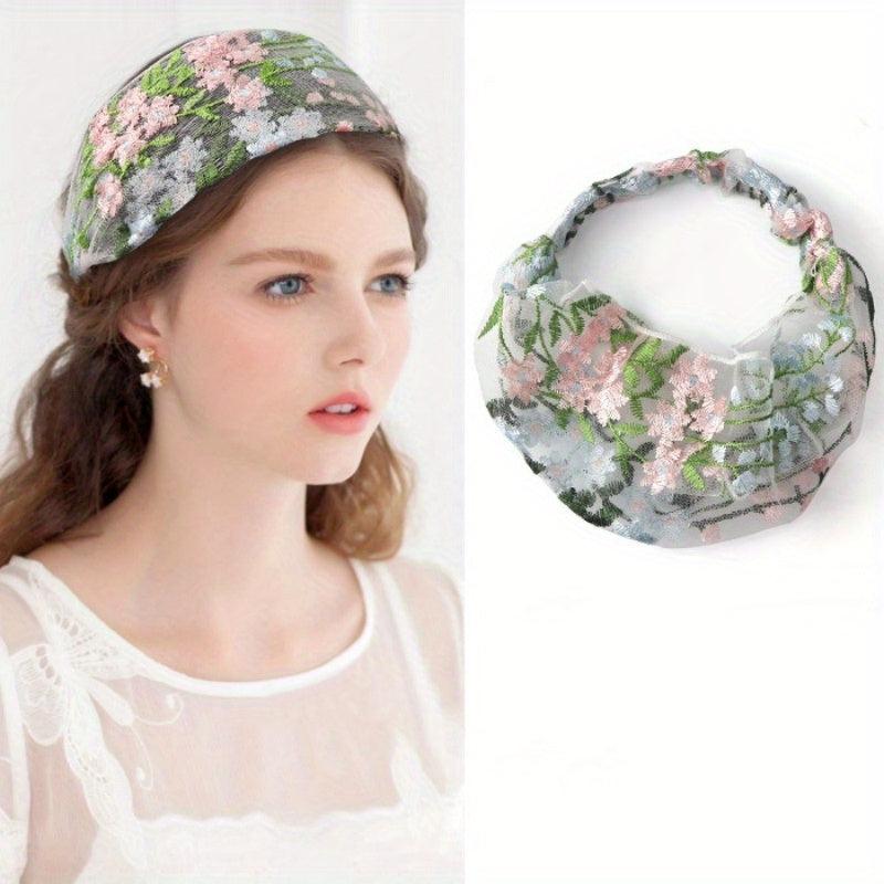 Flower Pattern Headband Wide Lace Hair Band Hair Accessories