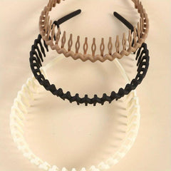 3pcs Nonslip Tooth Headband Wavy Head Hoop Hair Band For Women Girls