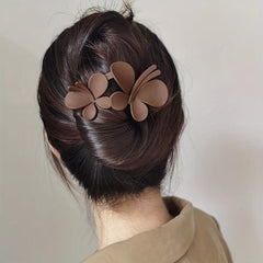 5pcs Frosted Butterfly Hair Clips Sweet Duck Billed Clips Hair Barrette