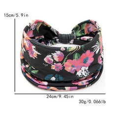 Tie Dye Flower Print Knot Headband Ladies Sports Fitness Yoga Headband