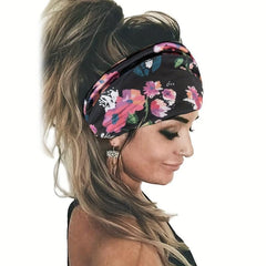 Tie Dye Flower Print Knot Headband Ladies Sports Fitness Yoga Headband