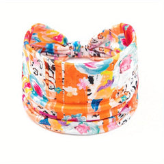 Tie Dye Flower Print Knot Headband Ladies Sports Fitness Yoga Headband
