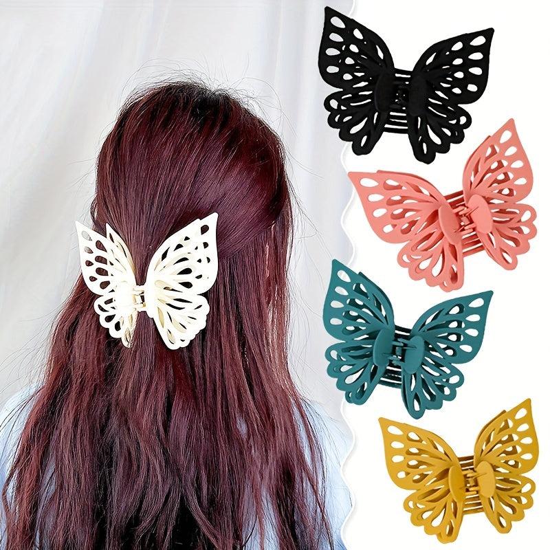 Double Layer Butterfly Hair Claw Back Head Clip