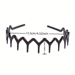 2pcs Wavy Headband Teethed Hair Band Resin Durable Headdress for Skincare