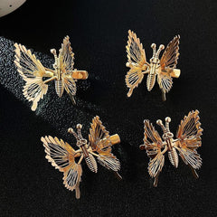 4pcs Vintage Metal Butterfly Hair Barrettes Hair Clips Hairpin Accessories