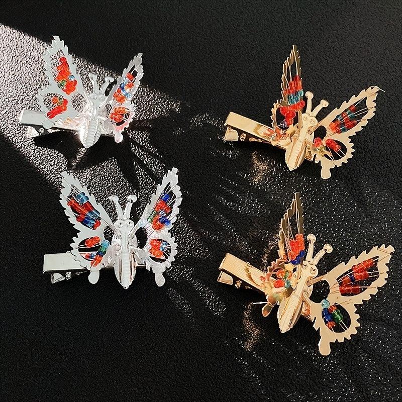 4pcs Vintage Metal Butterfly Hair Barrettes Hair Clips Hairpin Accessories