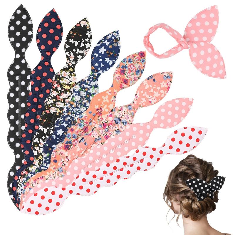 Bohemia Style Hair Bun Maker Ditsy Floral Print Headwear