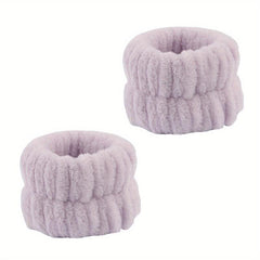 2pcs Plush Wristband Wash Face Spa Make Up Wrist Band Plush Elastic Bundle
