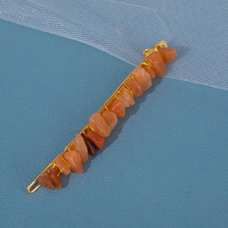 Natural Crystal Small Stone Hair Clip for Women