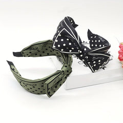 Polka Dot Bow Knot Hair Hoop Vintage Headband Block Hair Accessory