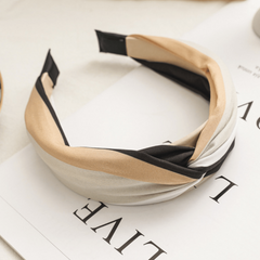 Block Fabric Knotted Hairband Retro Headband Hair Accessories